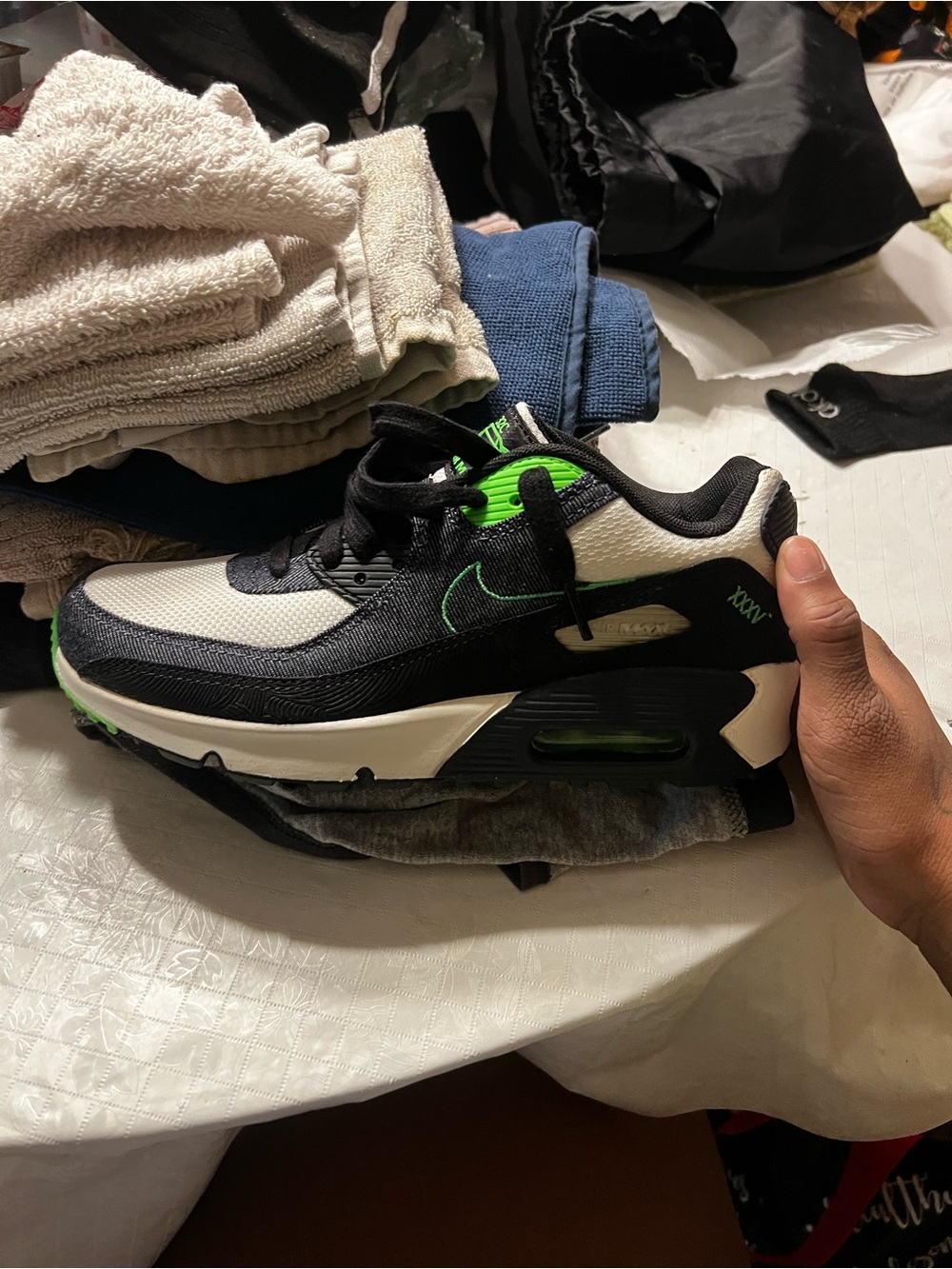Nike Kids' Sneakers in Black, White & Green